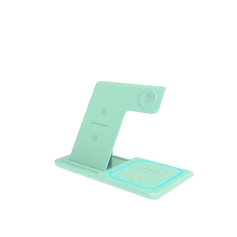 3in 1 Fast Charging Station, Folding Wireless Charger Stand for iPhone 16, 15, 14,13,12,11/Pro/Max/Mini/Plus, X, XR, XS/Max, SE, 8/Plus, for Apple Watch 1-9, for Airpods 3/2/Pro, TIMESS