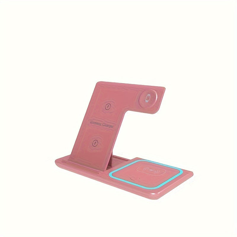 3in 1 Fast Charging Station, Folding Wireless Charger Stand for iPhone 16, 15, 14,13,12,11/Pro/Max/Mini/Plus, X, XR, XS/Max, SE, 8/Plus, for Apple Watch 1-9, for Airpods 3/2/Pro, TIMESS